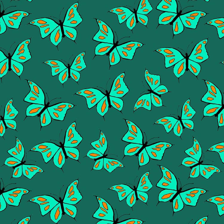 Picture of BUTTERFLIES MINT ON GREEN