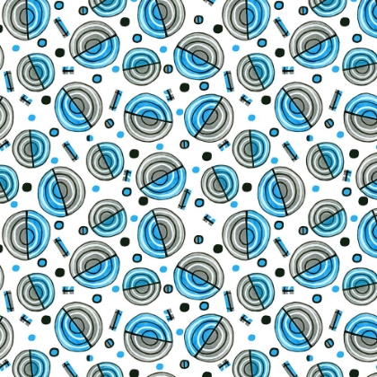 Picture of CIRCLES GALORE BLUE GRAY GEOMETRIC