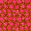 Picture of CORAL ON WINE SCATTERED FLORAL LEAVES POLKA DOT