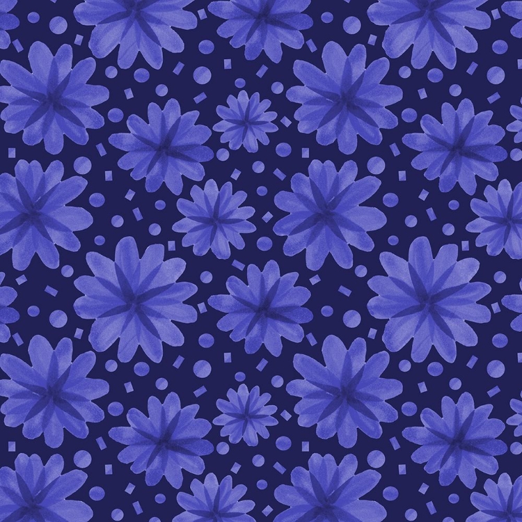 Picture of FLORAL BOTANICALS NAVY ON BLUE