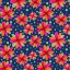 Picture of FLORAL BOTANICALS MAGENTA GREEN ON BLUE