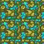 Picture of FLORAL DUO CUTOUTS OLIVE BLUE ON GREEN