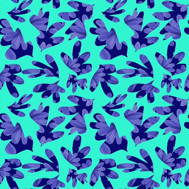 Picture of FLORALS GALORE BLUE ON MINT