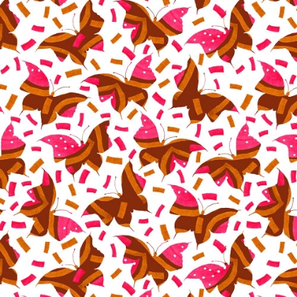 Picture of GEOMETRIC BUTTERFLIES PINK BROWN