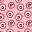 Picture of GRAY RED ON PINK FLOWER FRINGES POLKA DOT