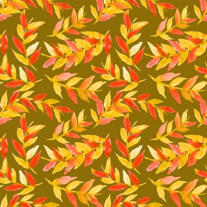 Picture of LEAVES CURVED YELLOW ORANGE ON OLIVE