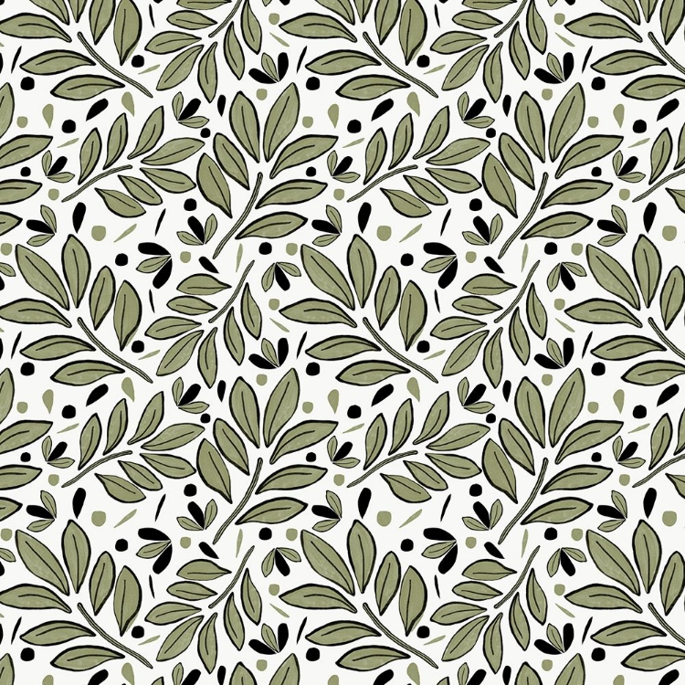 Picture of LUSHY LEAVES OLIVE GREEN ON OLIVE