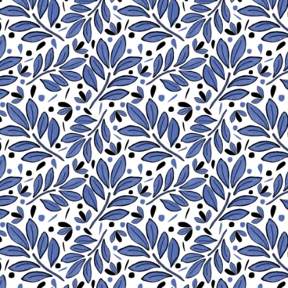Picture of LUSHY LEAVES OLIVE NAVY BLUE