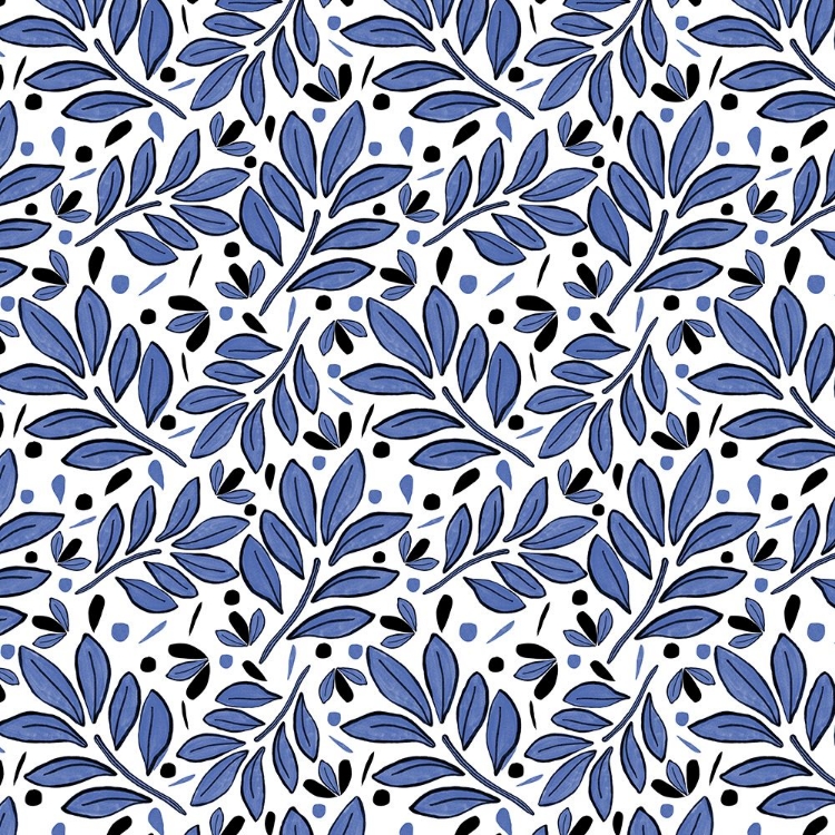 Picture of LUSHY LEAVES OLIVE NAVY BLUE