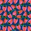 Picture of RED LAVENDER ON NAVY STRAWBERRIES FRUIT