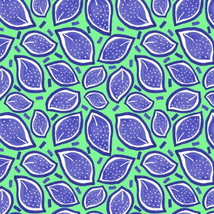 Picture of SCATTERED LEAVES POLKA DOT NAVY ON GREEN