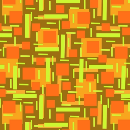 Picture of SHAPELY OVERLAP ORANGE GREEN ON BROWN ORANGE GEOMETRIC ABSTRACT