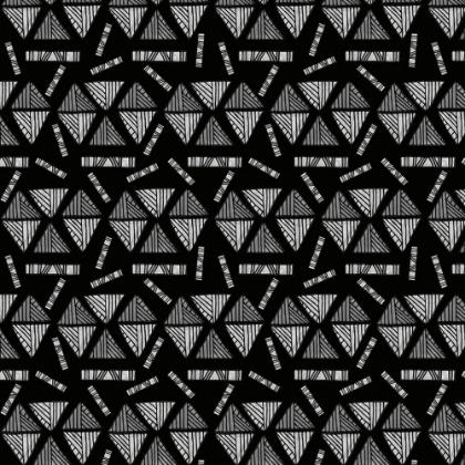 Picture of TRIBAL ETHNIC TRIANGLES SHAPES GRAY BLACK