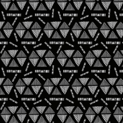 Picture of TRIBAL ETHNIC TRIANGLES SHAPES GRAY BLACK