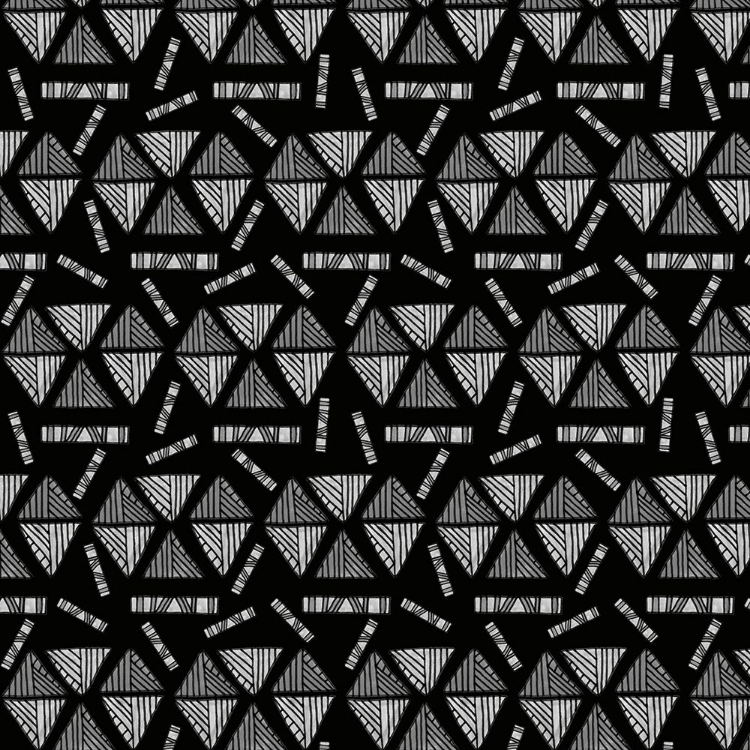 Picture of TRIBAL ETHNIC TRIANGLES SHAPES GRAY BLACK