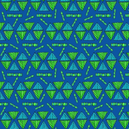 Picture of TRIBAL TRIANGLES SHAPES TURQUOISE LIME