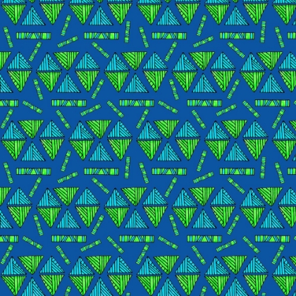 Picture of TRIBAL TRIANGLES SHAPES TURQUOISE LIME