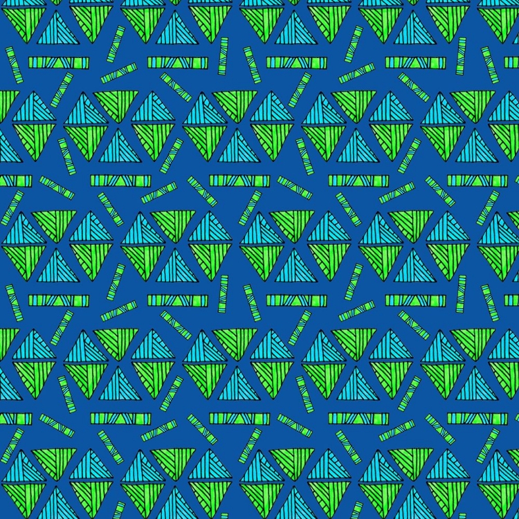 Picture of TRIBAL TRIANGLES SHAPES TURQUOISE LIME