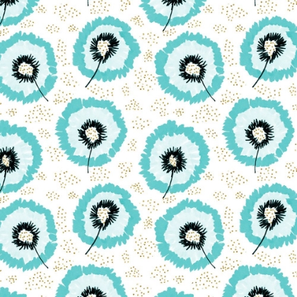 Picture of TURQUOISE FLOWER FRINGES POLKA DOT