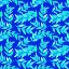 Picture of TURQUOISE ON BLUE LEAVES CURVED