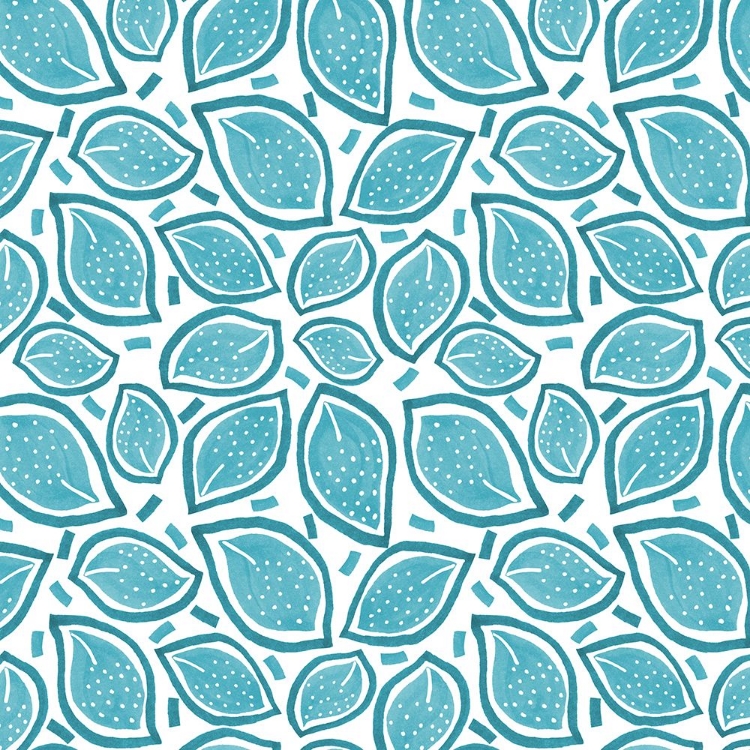 Picture of TURQUOISE SCATTERED LEAVES POLKA DOT