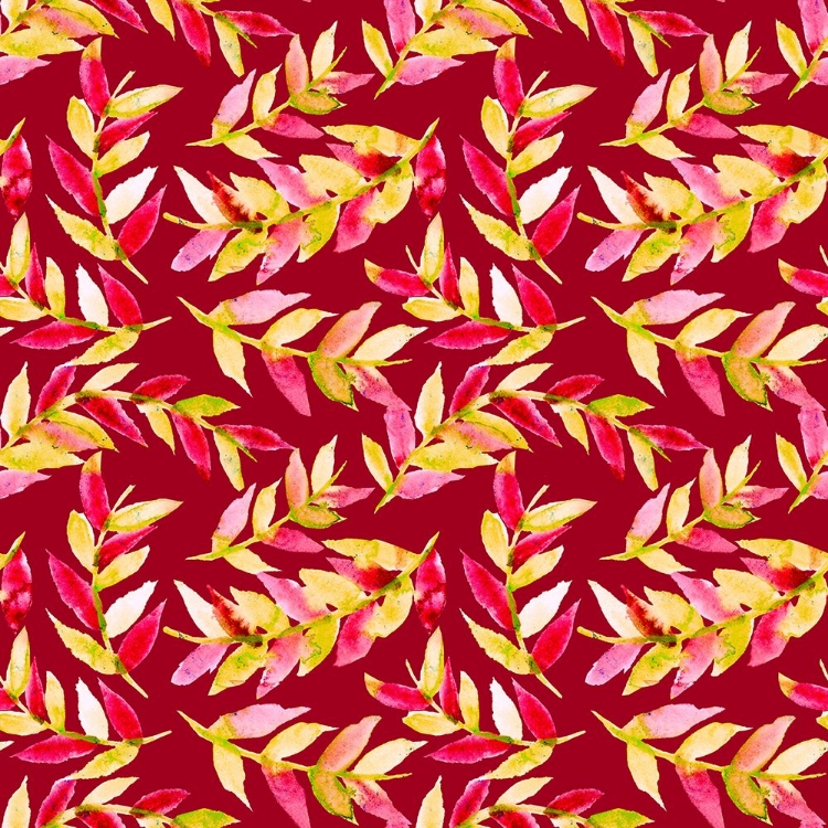 Picture of YELLOW RED ON RED LEAVES CURVED