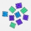 Picture of MINT BLUE LAVENDER STRIPED SQUARES