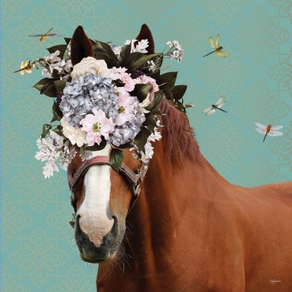 Picture of SPRING FLOWER BONNET ON HORSE