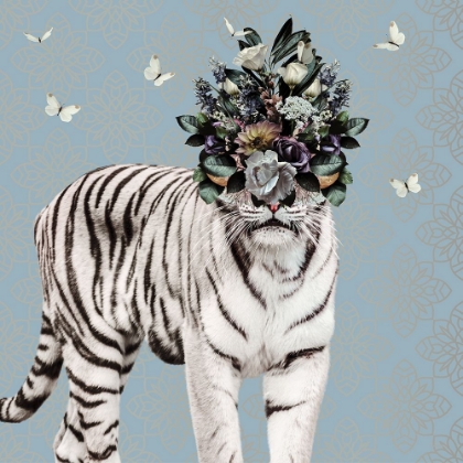Picture of SPRING FLOWER BONNET ON WHITE TIGER