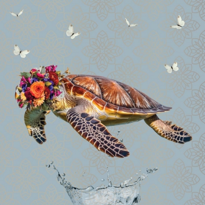 Picture of SPRING FLOWER BONNET ON TURTLE