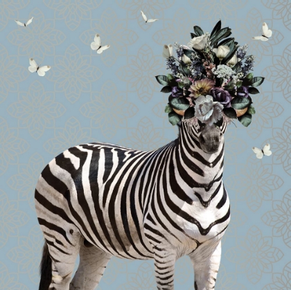 Picture of SPRING FLOWER BONNET ON ZEBRA