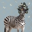 Picture of SPRING FLOWER BONNET ON ZEBRA