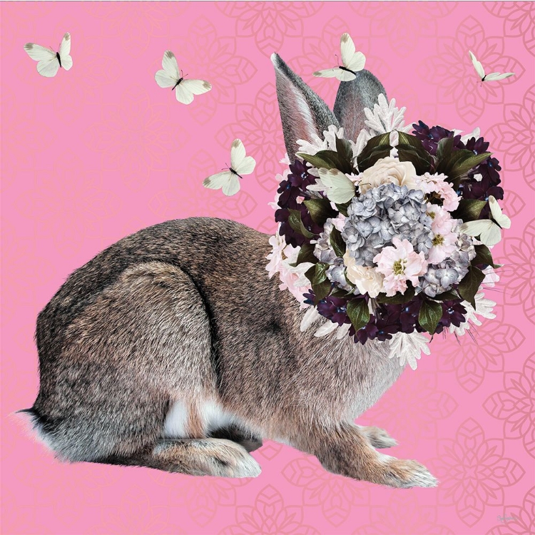 Picture of SPRING FLOWER BONNET ON BUNNY