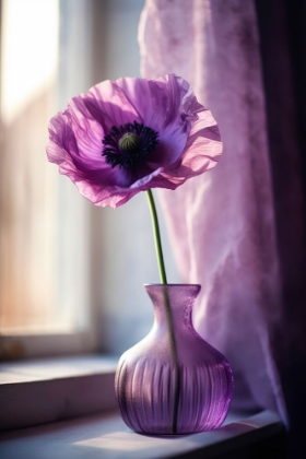 Picture of PURPLE POPPY IN VASE