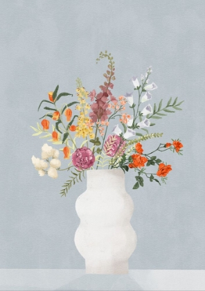 Picture of FLOWERS IN VASE, BLUE