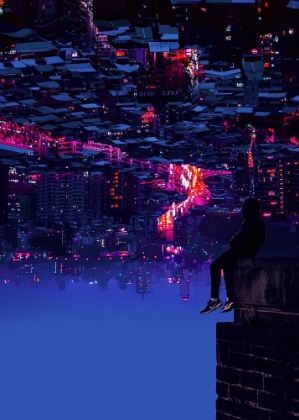 Picture of UPSIDE DOWN CITY CYBERPUNK