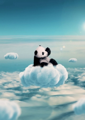 Picture of FLYING CLOUDS WITH BABY PANDA