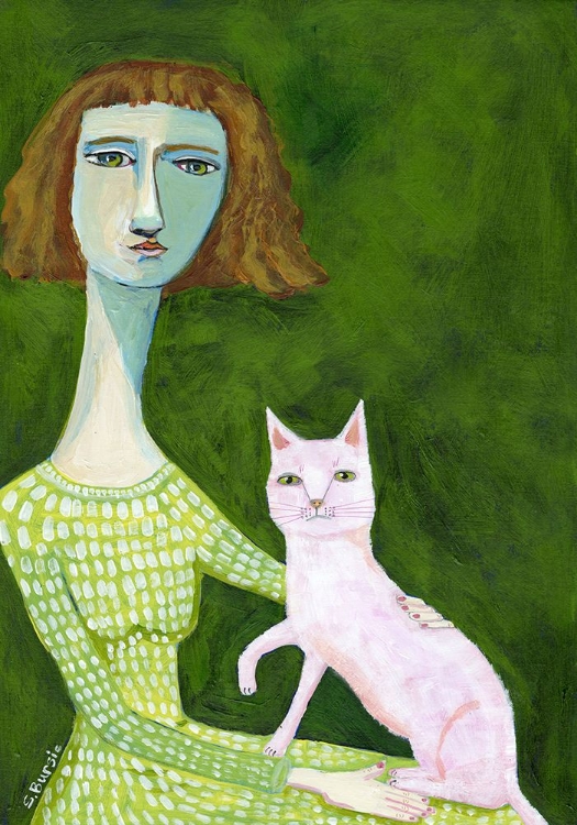 Picture of CAT LADY WITH PINK CAT