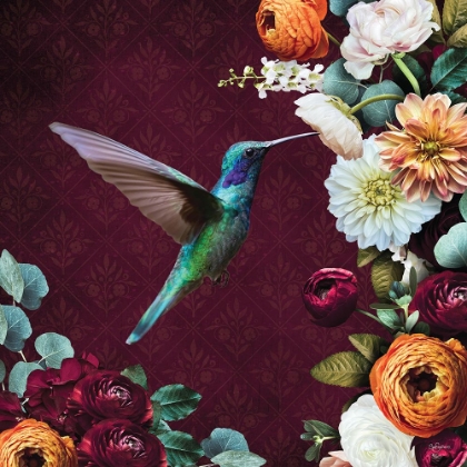 Picture of HUMMINGBIRD A FLOWERS