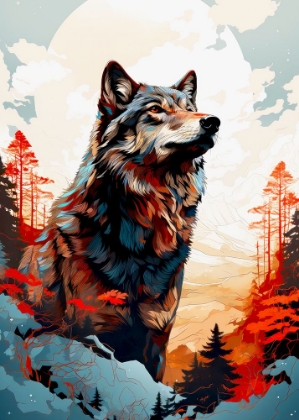 Picture of WOLF ANIMAL ART #WOLF