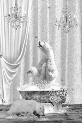 Picture of POLAR BEARS A BUBBLES BLACK A WHITE