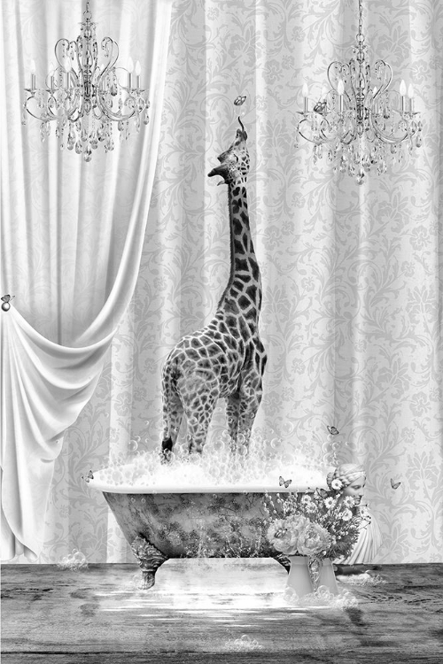 Picture of GIRAFFE A BUBBLES BLACK A WHITE