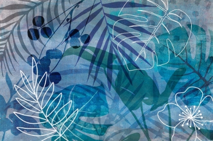 Picture of ABSTRACT BOTANICAL BLUE
