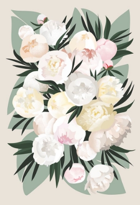 Picture of DARA BOUQUET WITH LEAVES AND PEONIES