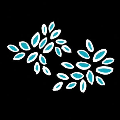 Picture of WHITE TURQUOISE ON BLACK PETALS OVAL FY! COPY