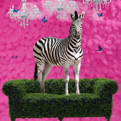 Picture of FREE SPIRITED ZEBRA ON A GREEN SETTEE