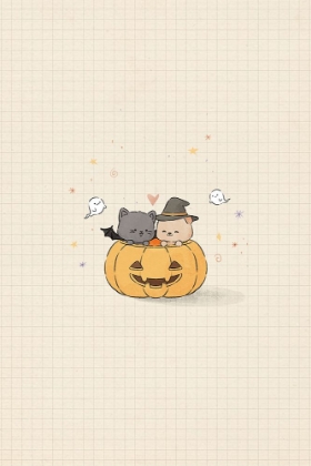 Picture of CAT AND DOG IN HALLOWEEN