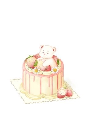 Picture of CUTE WHITE BEAR CAKE