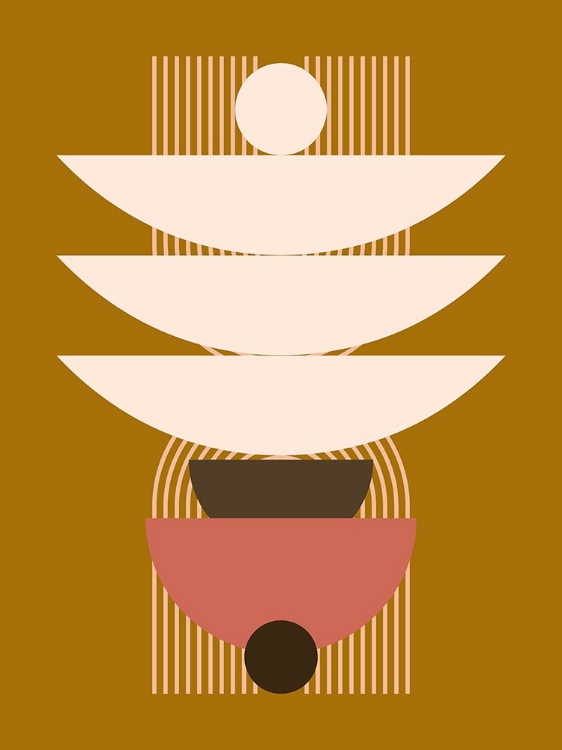 Picture of MID CENTURY GEOMETRICAL IN BROWN
