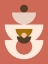 Picture of MID CENTURY GEOMETRICAL IN RED